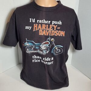 Harley Davidson Vintage Graphic T-shirt Size M 38-40 Salt Lake City Utah 1980s